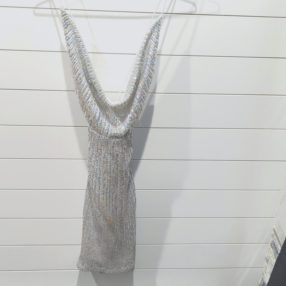 Cowl Neck Sparkle Dress